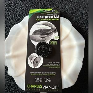 Charles Viancin 9" White Silicone Spill-Proof Lid